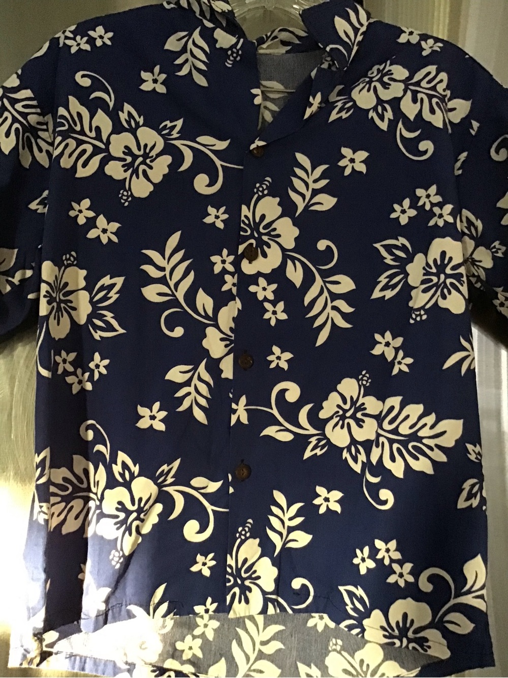 Blue Hawaiian Floral Button-Up Shirt